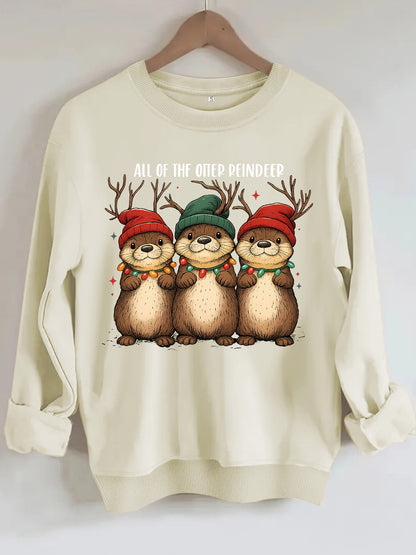 Printed Long Sleeve Sweatshirt for Women | Tajstylo