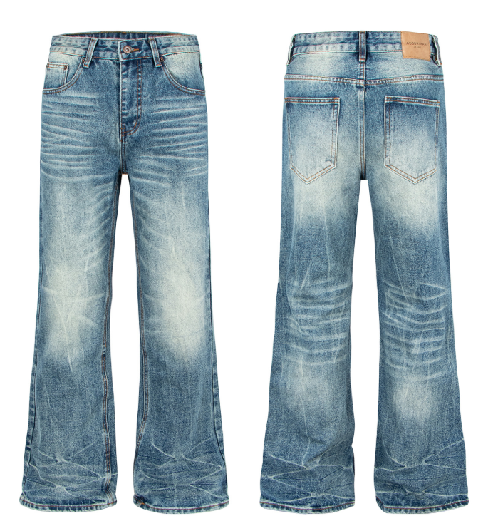 Retro Distressed Flared Jeans | Tajstylo