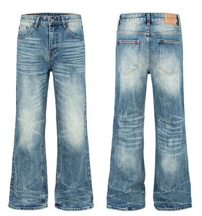 Retro Distressed Flared Jeans | Tajstylo