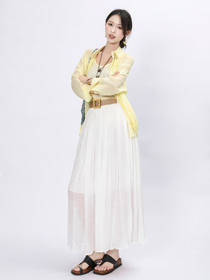 Solid Color A-Line Skirt | Tajstylo