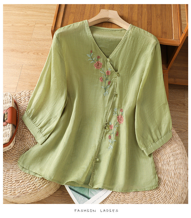 Embroidered Shirt Top for Women | Tajstylo