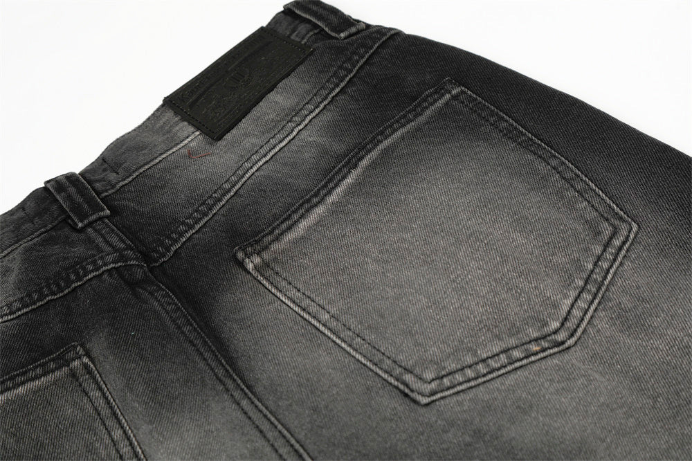 Color Washed Denim Straight Leg Pants | Tajstylo