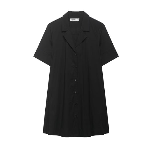 Solid Color Poplin Short Dress | Tajstylo