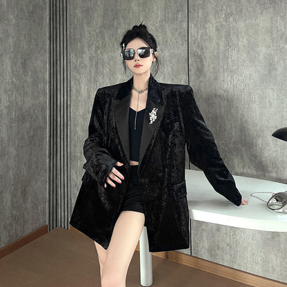 Black Velvet Suit for Women | Tajstylo