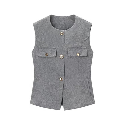 Herringbone A-Line Vest and Flared Leggings Set | Tajstylo