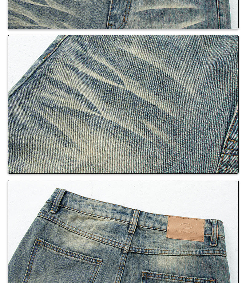 Washed Vintage Catwhisker Denim Pants | Tajstylo