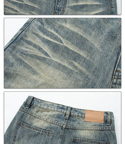 Washed Vintage Catwhisker Denim Pants | Tajstylo