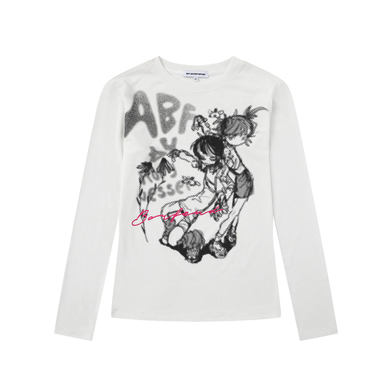 Woman wearing Subculture Graffiti Long Sleeve T-Shirt in a casual setting