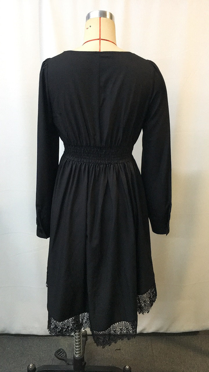 Vintage Western Style V Neck Midi Dress | Tajstylo