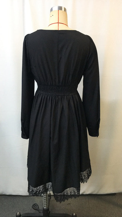 Vintage Western Style V Neck Midi Dress | Tajstylo
