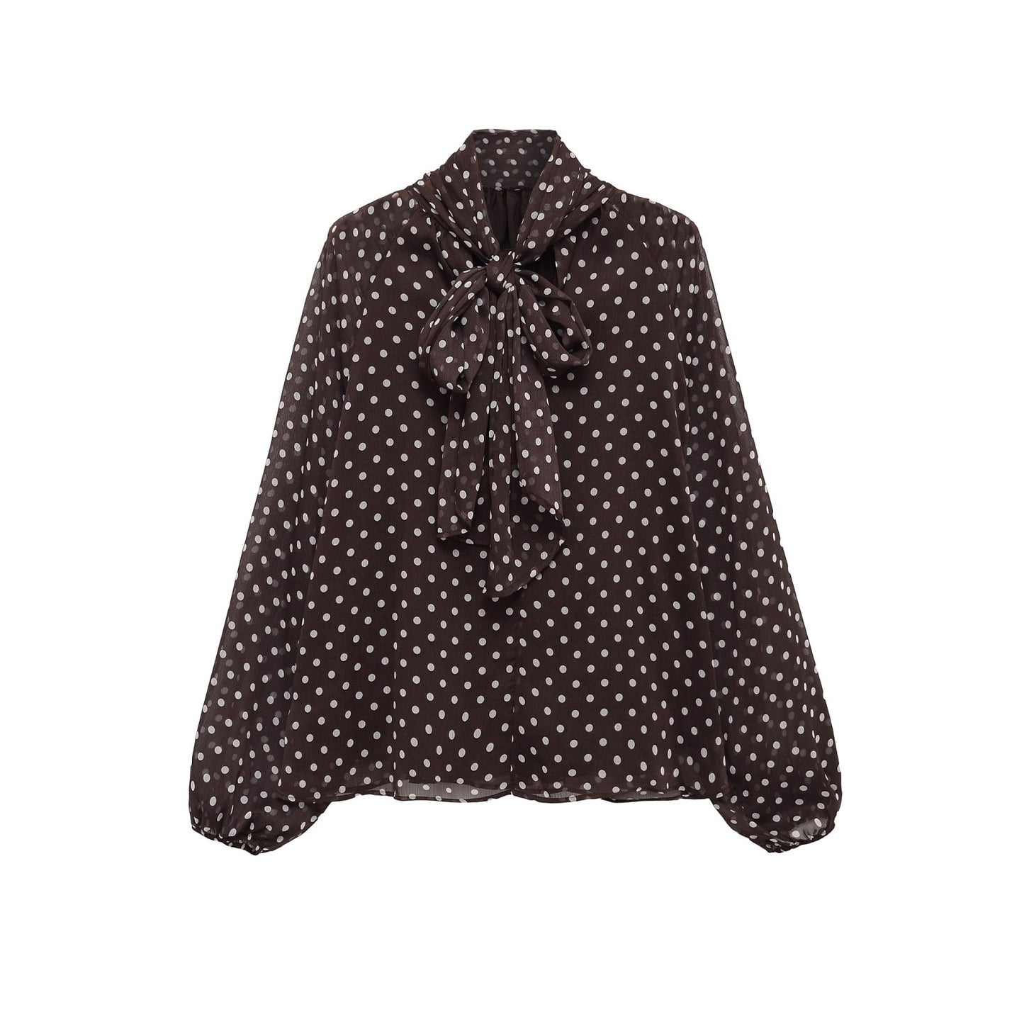 Bow Knot Polka Dot Long Sleeve Shirt | Tajstylo