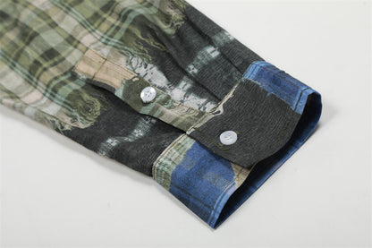 Green Plaid Long Sleeve Shirt | Tajstylo