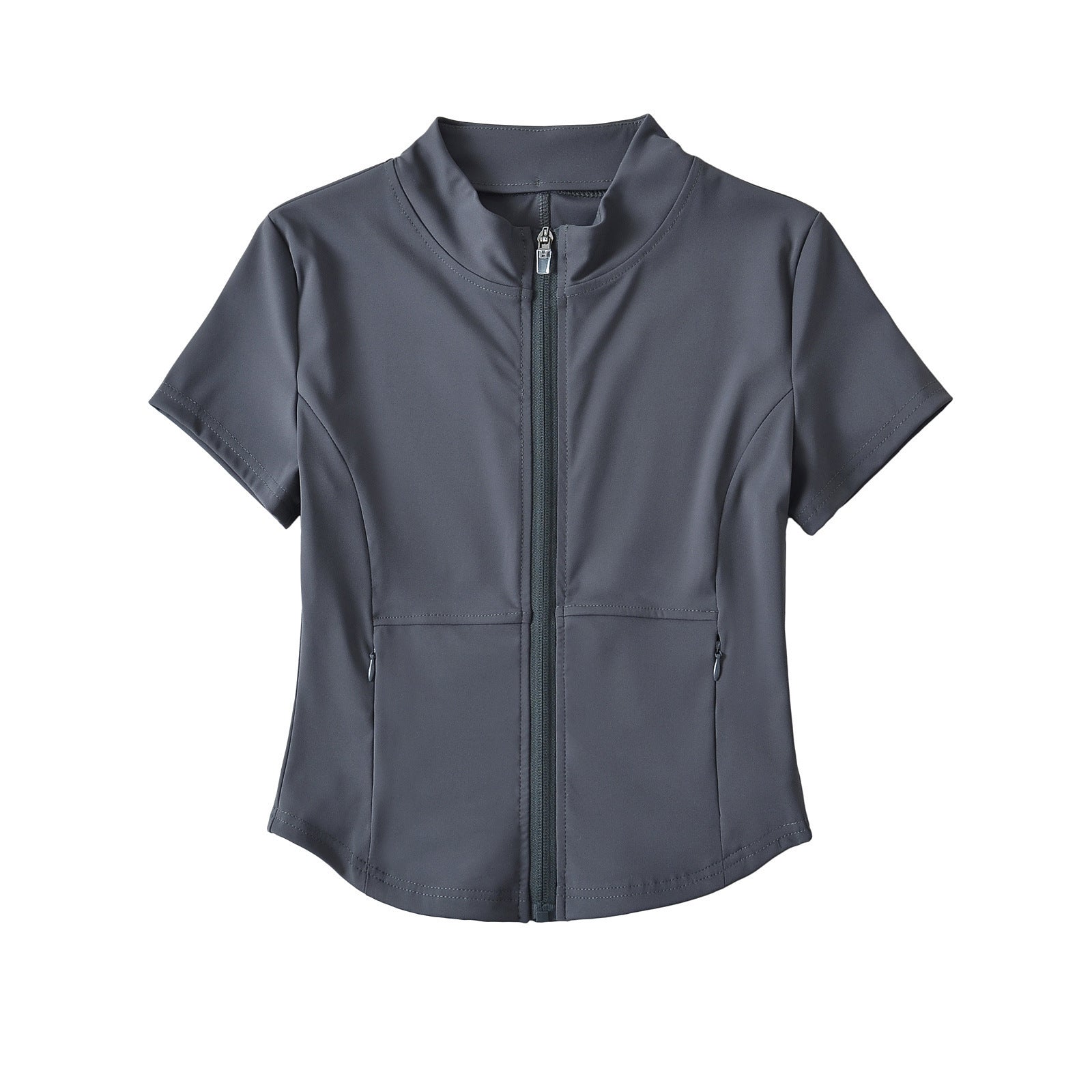 Woman wearing Zipper Short Top in a casual setting