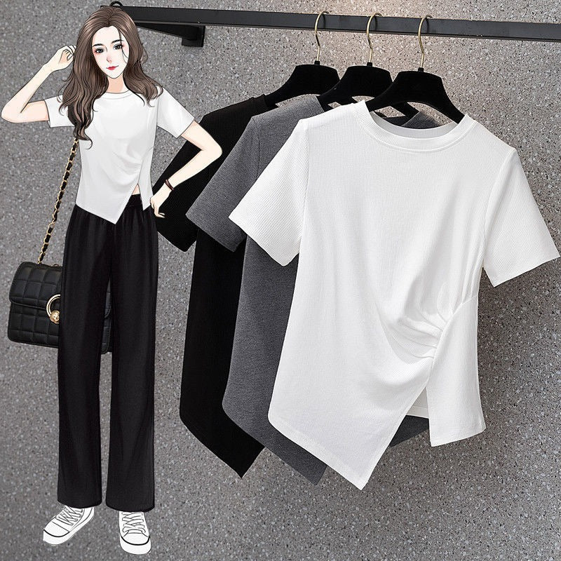Casual Loose Fit Geometric Pattern T-Shirt | Tajstylo