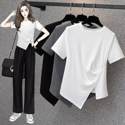 Casual Loose Fit Geometric Pattern T-Shirt | Tajstylo
