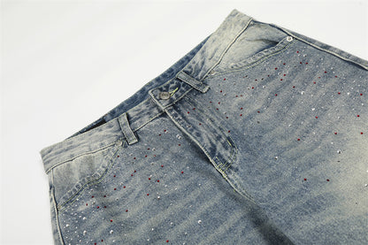 White Washed Straight Fit Denim Jeans | Tajstylo
