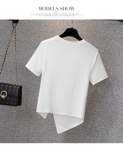 Casual Loose Fit Geometric Pattern T-Shirt | Tajstylo