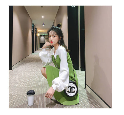Avocado Green Long Sleeve Polo Dress | Tajstylo