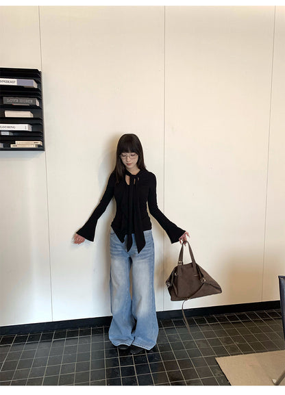 Fleece Lined Wide Leg Jeans | Tajstylo