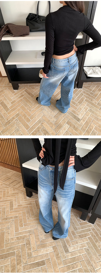 Fleece Lined Wide Leg Jeans | Tajstylo