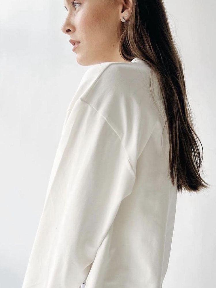 Loose Fit Long Sleeve Slit T-Shirt | Tajstylo