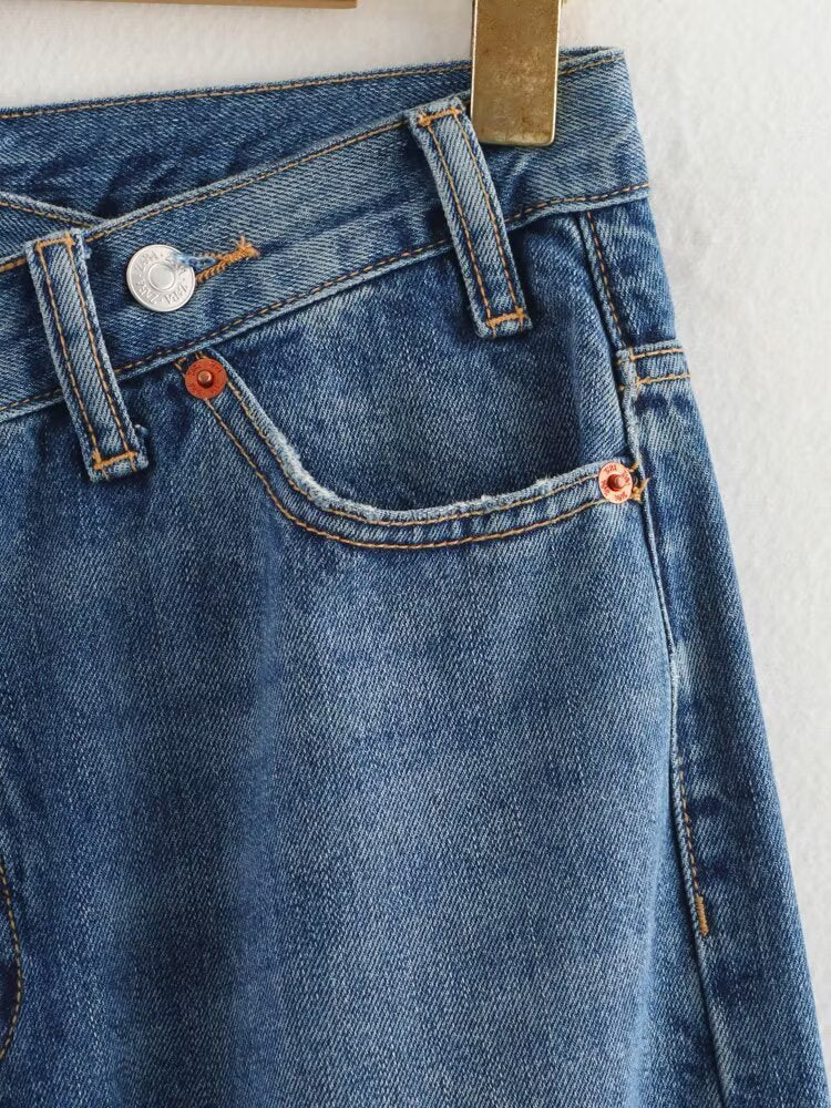 High Waist Wide Leg Denim Jeans | Tajstylo