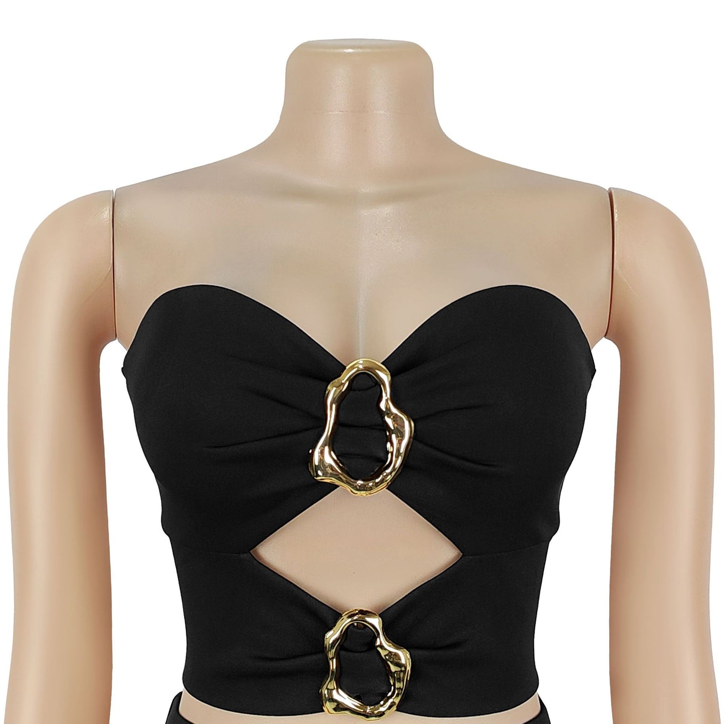 Strapless Lace Trim Top and Bodycon Skirt Set | Tajstylo