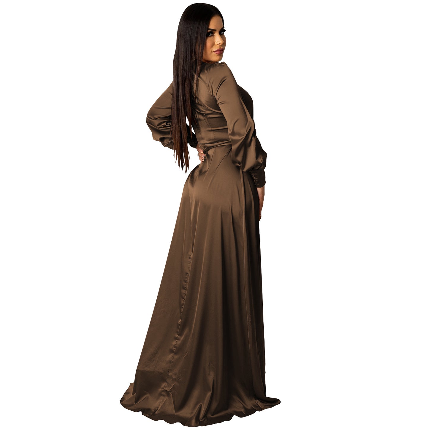 Deep V Neck Bandage Maxi Dress | Tajstylo