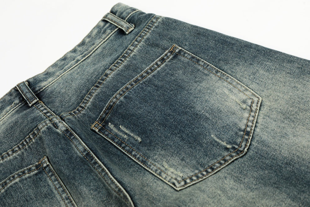 Denim Straight Leg Pants | Tajstylo