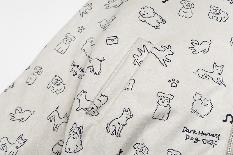 Cartoon Dog Hooded Fleece Coat | Tajstylo