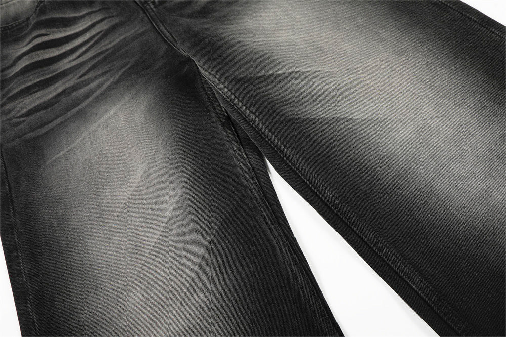 Color Washed Denim Straight Leg Pants | Tajstylo