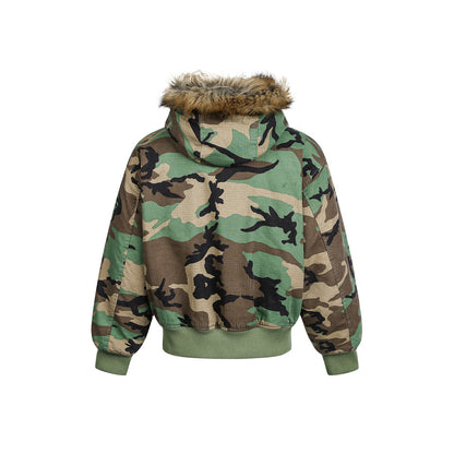 Camouflage Hooded Cotton Jacket | Tajstylo