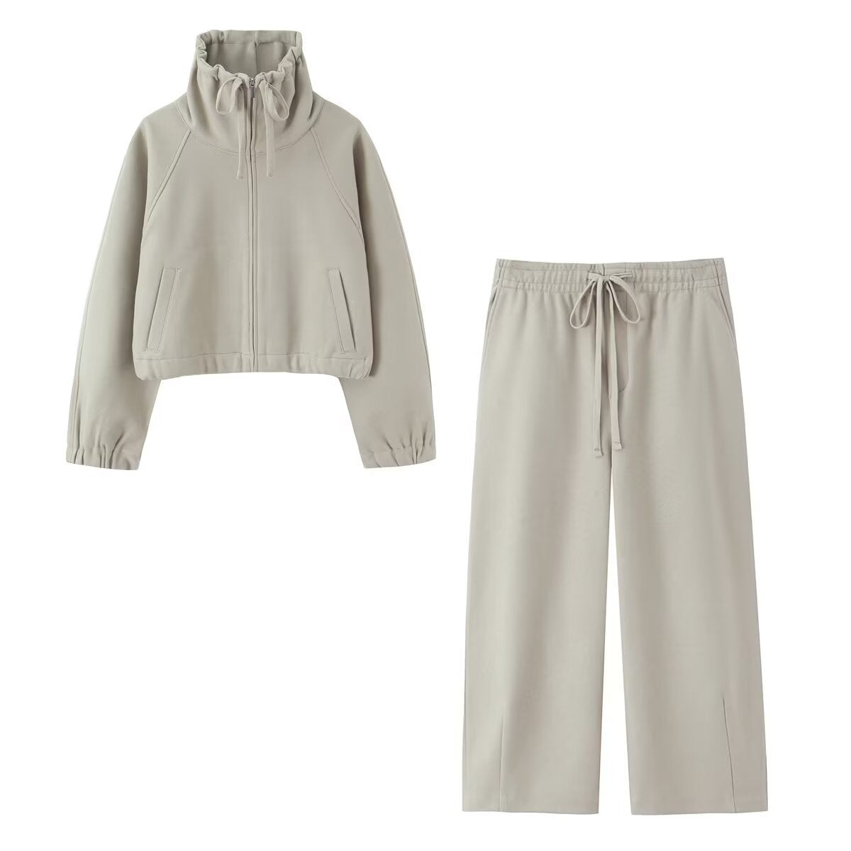 Woman wearing Soft Sweatshirt and Pants Set in a casual setting