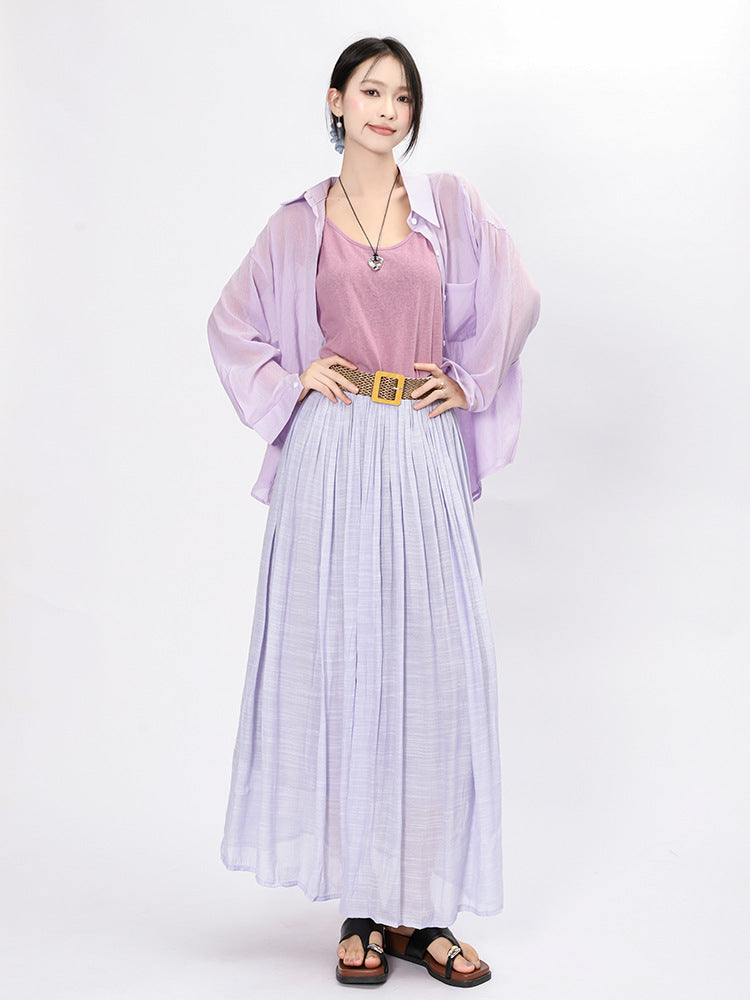 Solid Color A-Line Skirt | Tajstylo