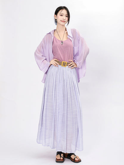 Solid Color A-Line Skirt | Tajstylo