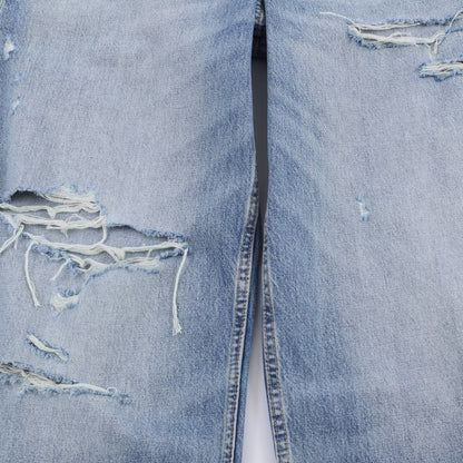 Mid Waist Ripped Straight Leg Jeans | Tajstylo