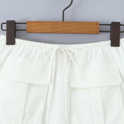 One Shoulder Tie Up Top and Pocket Detailed Skirt Set | Tajstylo