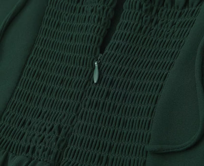 Dark Green Fitted Sleeveless Long Dress | Tajstylo