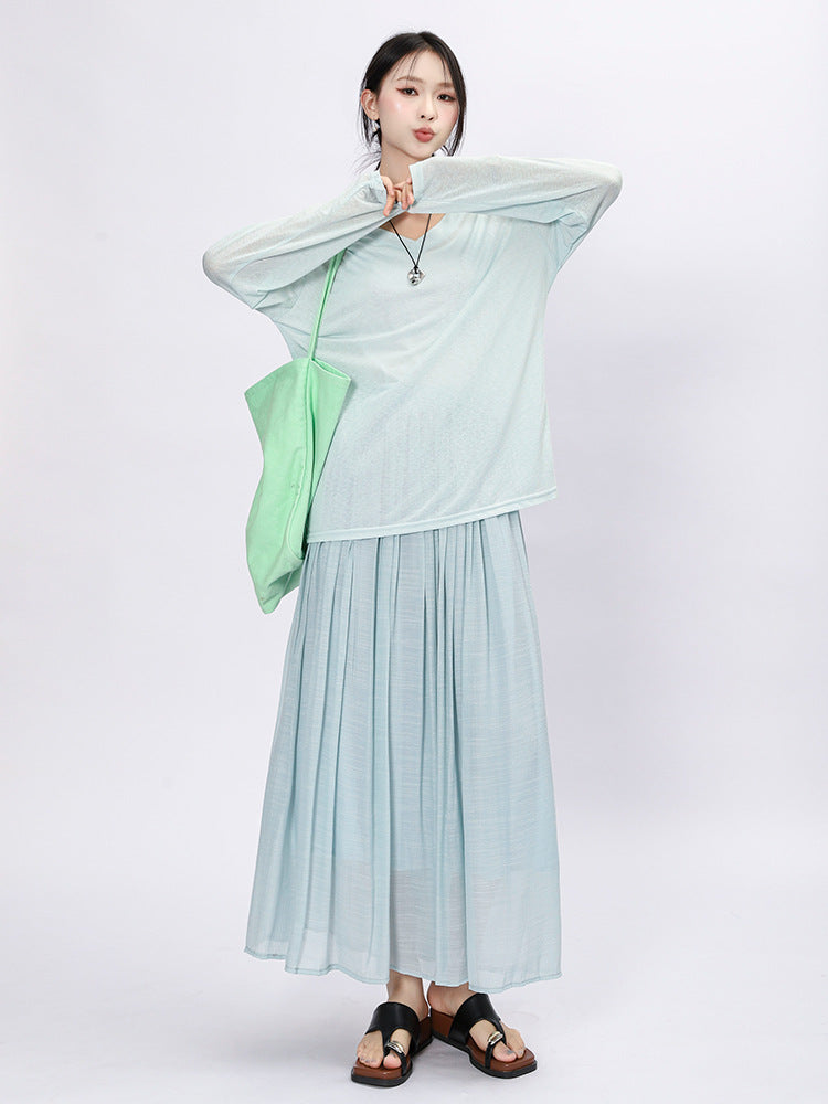 Solid Color A-Line Skirt | Tajstylo