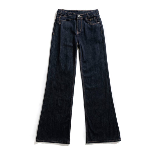 Woman wearing Classic Versatile Denim Flared Pants in a casual setting