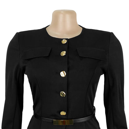 Slimming Belted Long Sleeve Top and Pants Set | Tajstylo