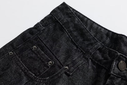 Dark Leopard Print Straight Leg Jeans | Tajstylo