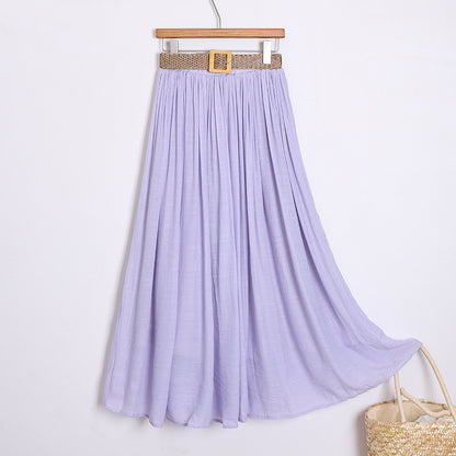 Solid Color A-Line Skirt | Tajstylo