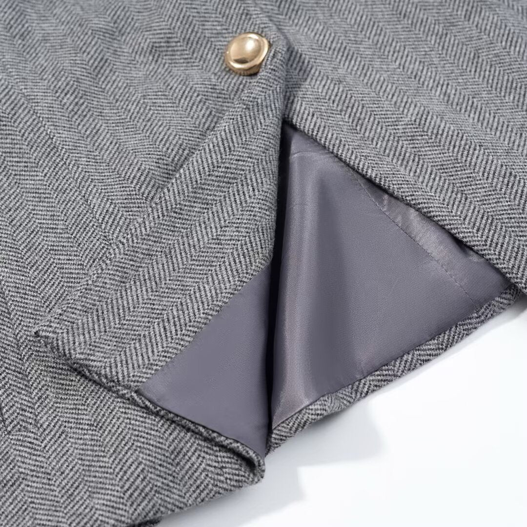 Herringbone A-Line Vest and Flared Leggings Set | Tajstylo