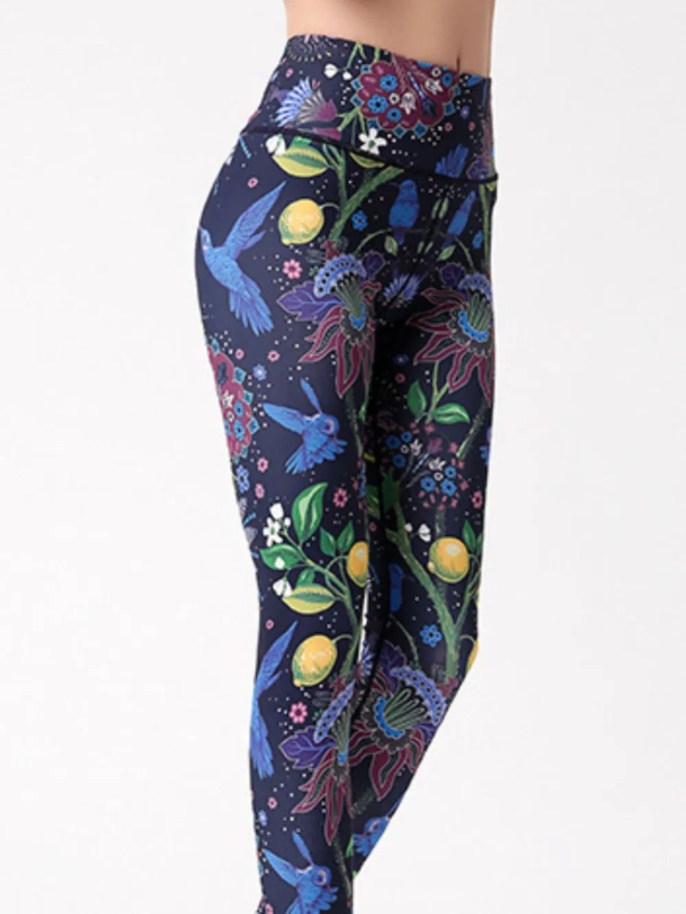 Woman wearing Printed High Waist Active Leggings in an active setting
