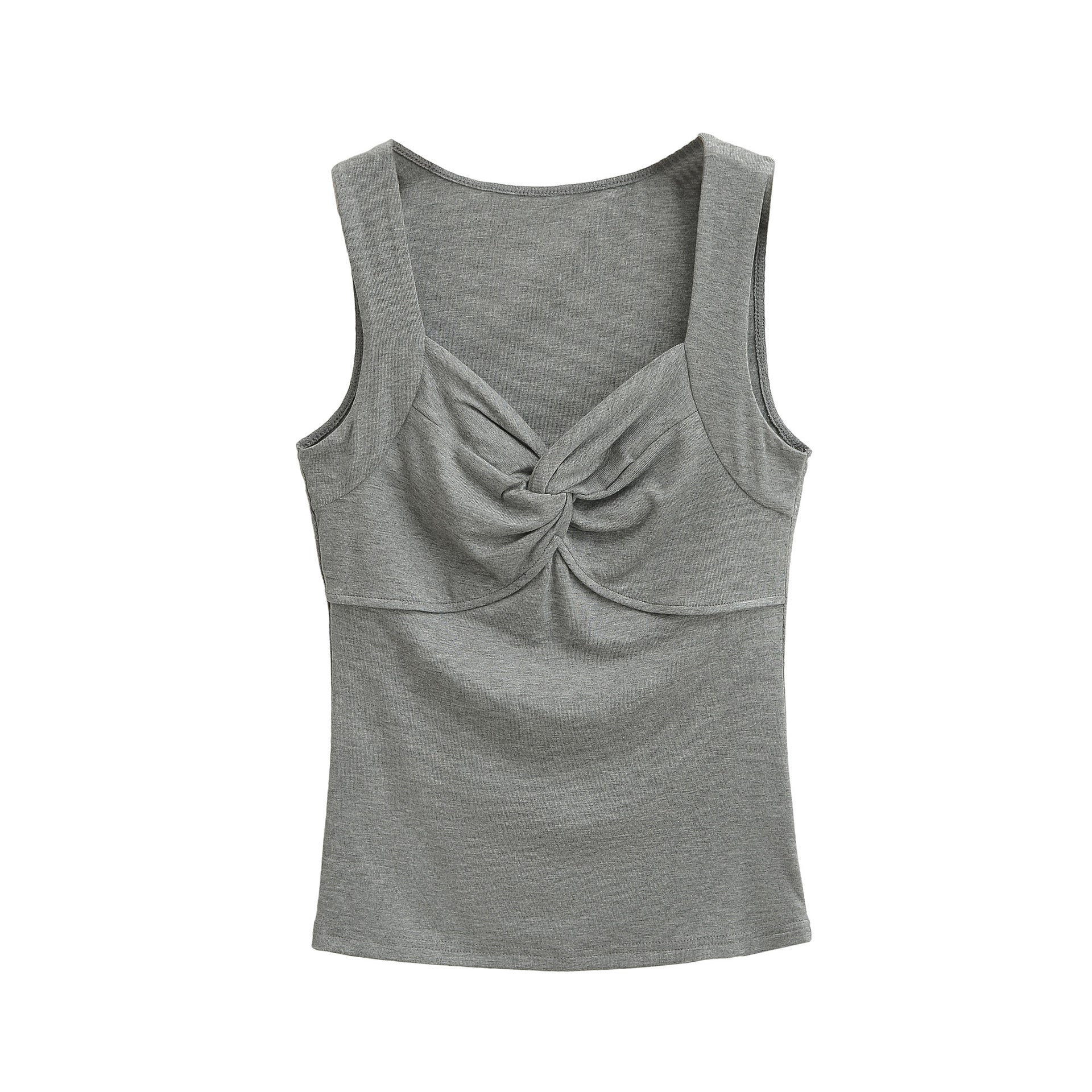 Woman wearing Knot Camisole Vest in a sunny outdoor setting