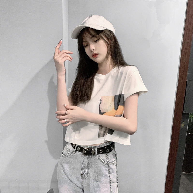 Casual Heart Design Crop Top | Tajstylo