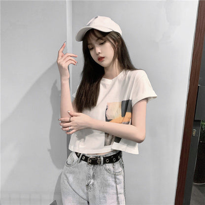 Casual Heart Design Crop Top | Tajstylo