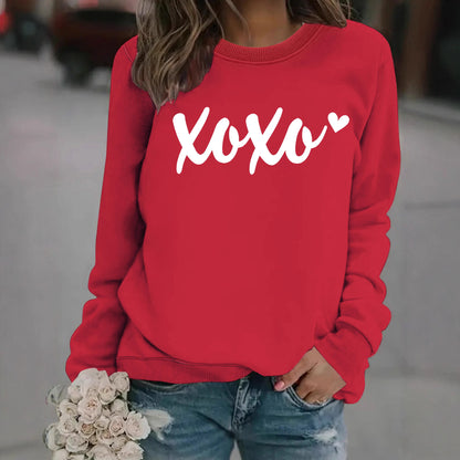 Woman wearing Round Neck Hoodie for Women in a casual outdoor setting