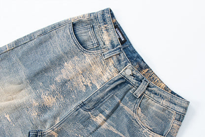Street Style Washed Distressed Straight Leg Jeans | Tajstylo